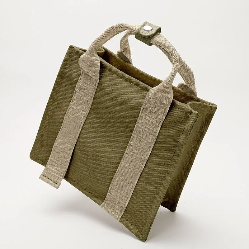 Christmas Gift Brands Canvas Tote Women Handbags Casual Letter Crossbody Bags for Women Designer Canvas Shoulder Bag Small Women's Bag 2021 New