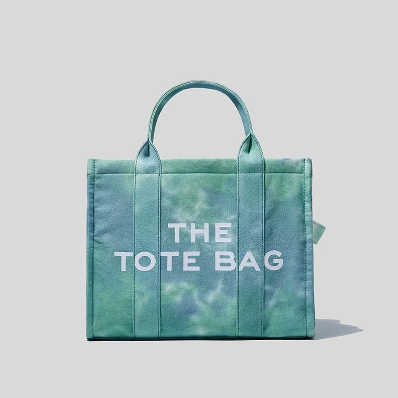 Christmas Gift Large Capacity Canvas Tote Women Shoulder Bag Letter Printed Crossbody Bags for Women Casual Cloth Women Handbag Big Shopper Bag