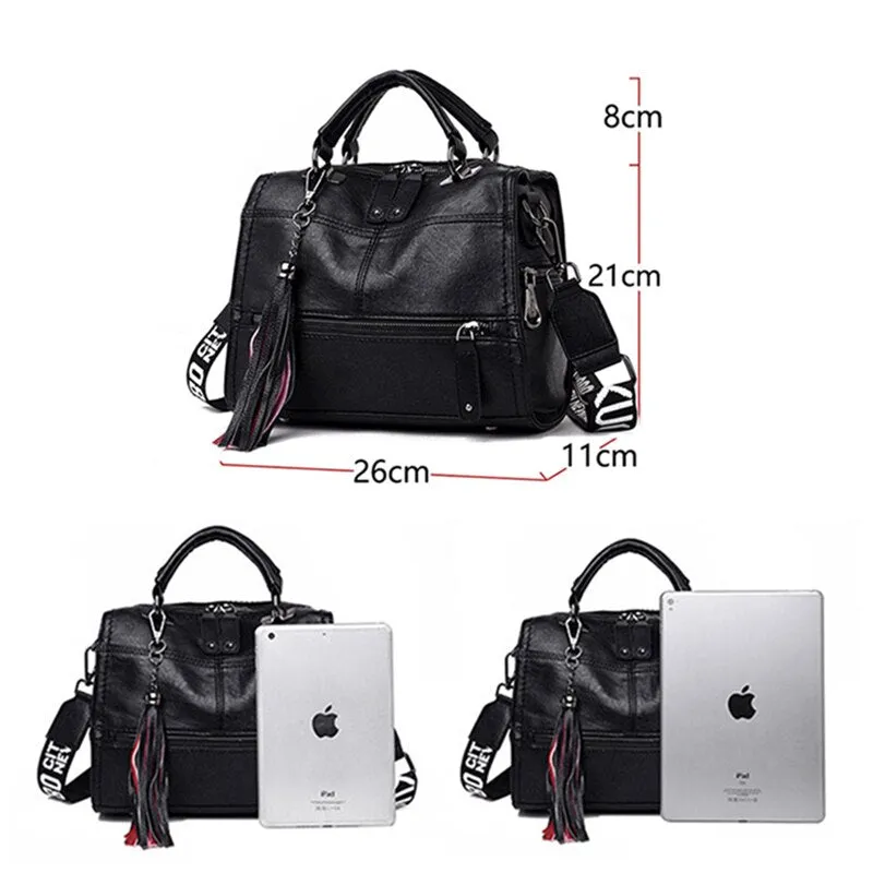 Christmas Gift Vintage Leather Handbag Tassels Luxury Handbags Women Bags Designer High Quality Crossbody Bags for Women 2020 New Shoulder Bags