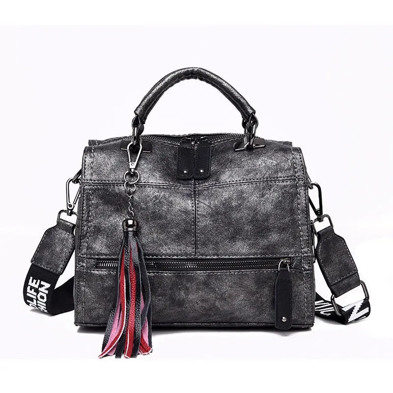Christmas Gift Vintage Leather Handbag Tassels Luxury Handbags Women Bags Designer High Quality Crossbody Bags for Women 2020 New Shoulder Bags