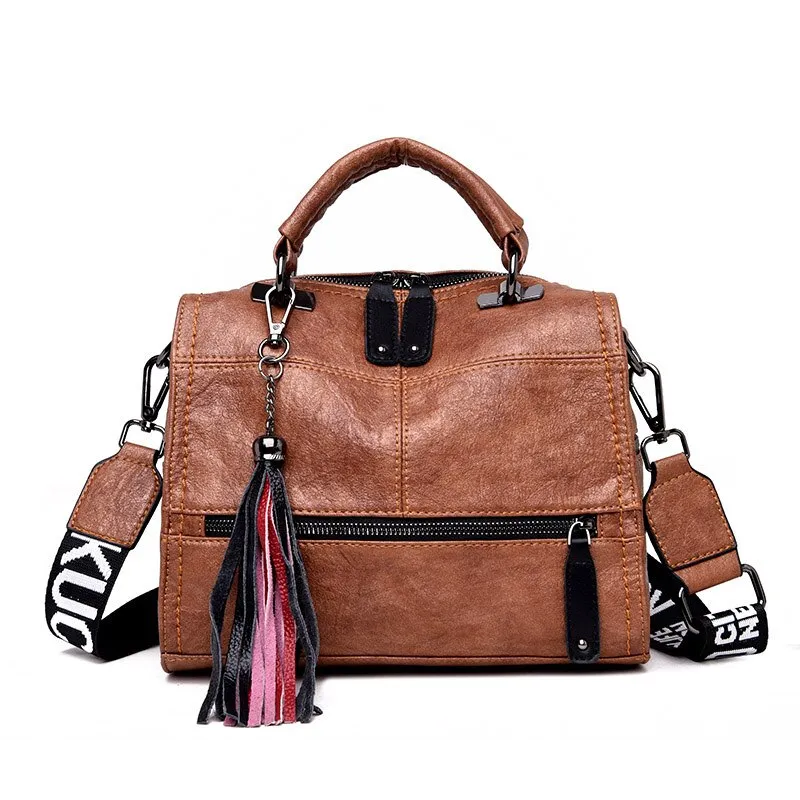 Christmas Gift Vintage Leather Handbag Tassels Luxury Handbags Women Bags Designer High Quality Crossbody Bags for Women 2020 New Shoulder Bags