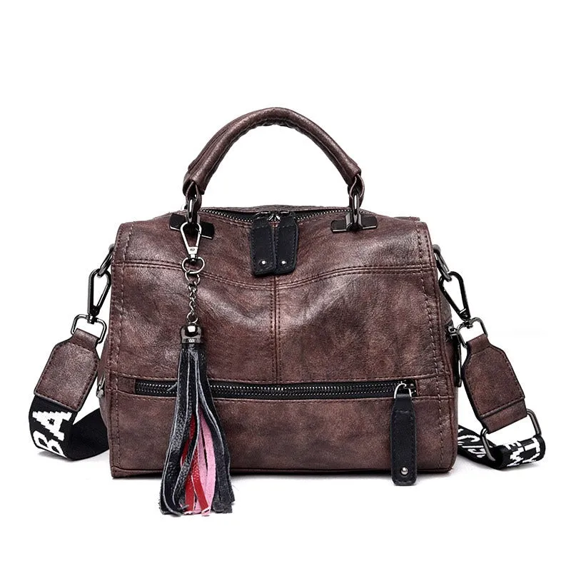 Christmas Gift Vintage Leather Handbag Tassels Luxury Handbags Women Bags Designer High Quality Crossbody Bags for Women 2020 New Shoulder Bags