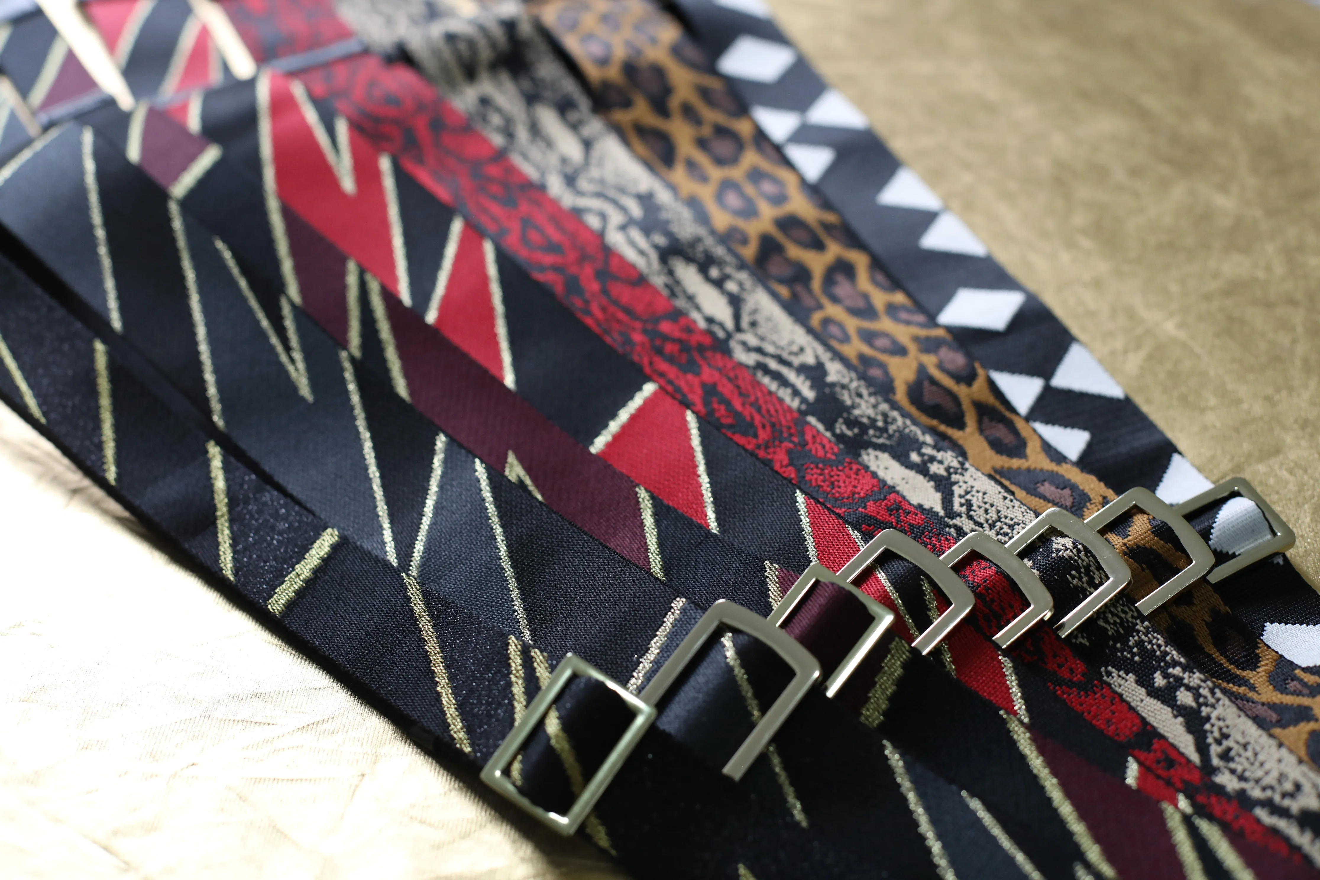 Convertible Strap/Bag Accessories Grey and Gold Bolt Thick Strap