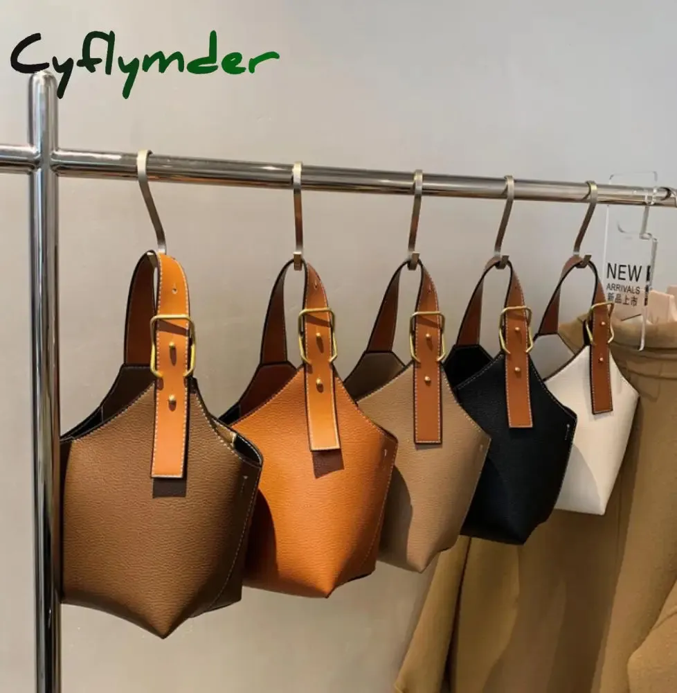 Cyflymder Contrast color Tote Bucket bag Fashion New High-quality PU Leather Women's Designer Handbag Travel Shoulder Messenger Bag