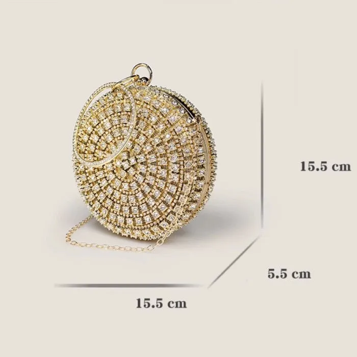 Dazzling Diamond Look Round Clutch