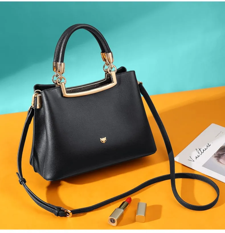 DESIGNER Structured Chic! Leather Lady Luxury Shoulder Bags Large CapacityTotes  Women Leather Messenger Bags Stylish Handbags