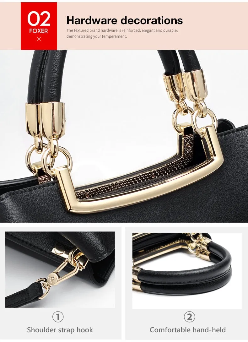 DESIGNER Structured Chic! Leather Lady Luxury Shoulder Bags Large CapacityTotes  Women Leather Messenger Bags Stylish Handbags