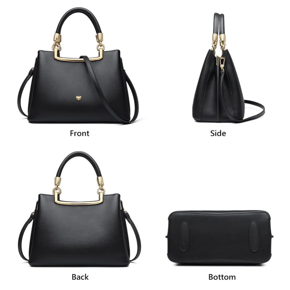 DESIGNER Structured Chic! Leather Lady Luxury Shoulder Bags Large CapacityTotes  Women Leather Messenger Bags Stylish Handbags