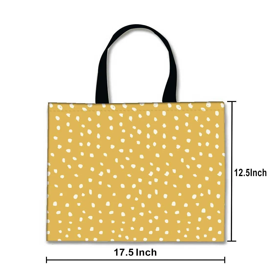 Designer Tote Bag With Zip Beach Gym Travel Bags -  Yellow White Dots