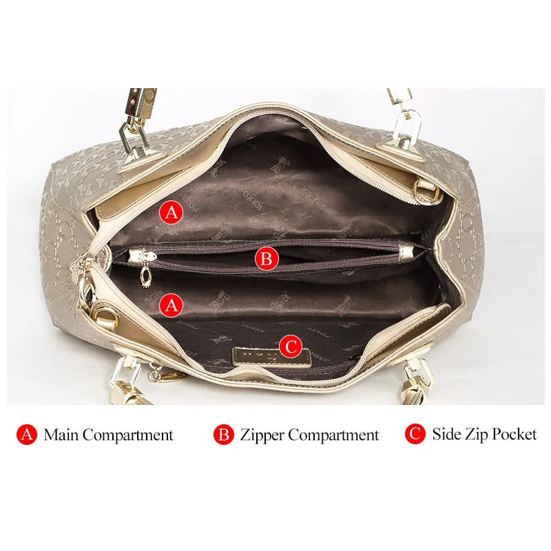 DESIGNER Women's Elegant Leather Shoulder bag Crossbody Bags Female Fashion Tote Handbag Purse