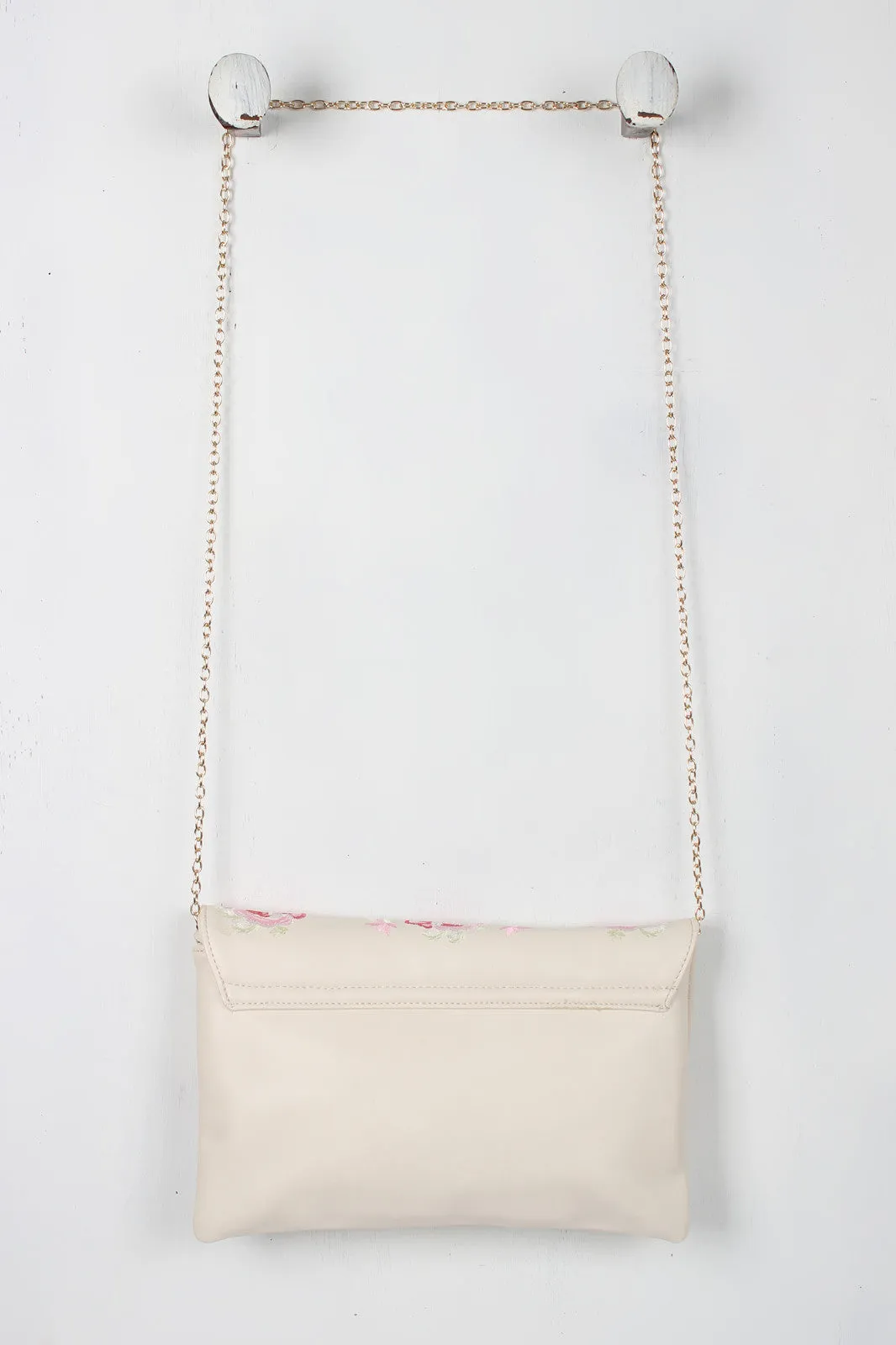 Embroidered Floral Bird Clutch Bag
