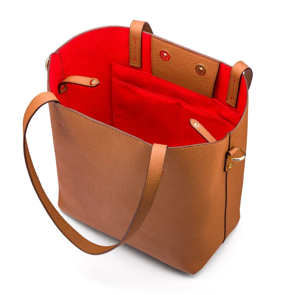 Emma 2 in 1 Leather Tote Bag - Tan