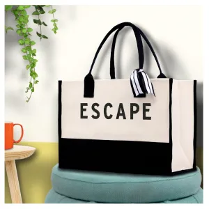 Escape Beach Tote Bag - Large Chic Tote Bag - Gift for Her - Weekender Bag - Weekend Tote - Girls Weekend Tote
