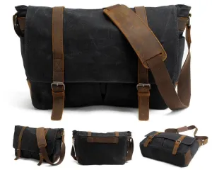 Faded Solid Canvas and inner purse Mini Crossbody Outdoor Black Bags