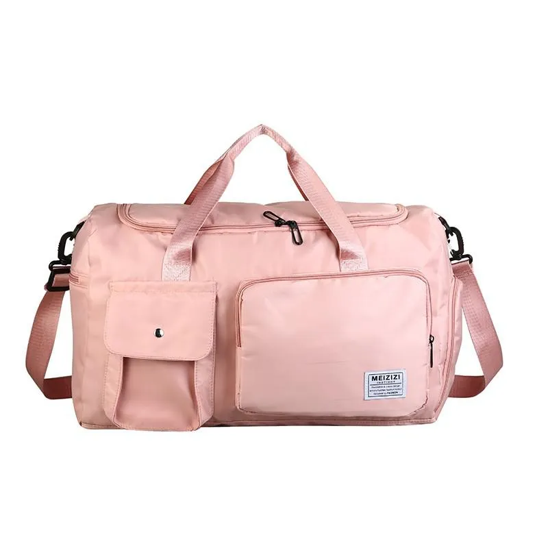 Fashion Women's Bag Solid Color Nylon Waterproof Sports Bags Large Capacity Bags With Many Pockets Leisure Outdoor Travel Bags