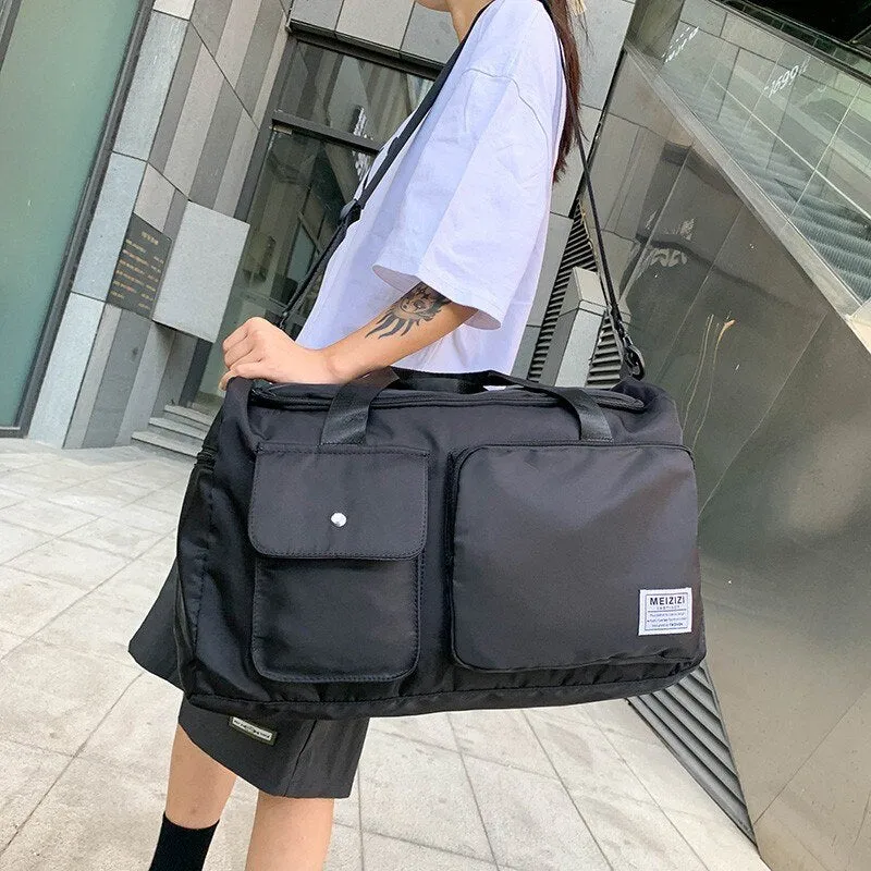 Fashion Women's Bag Solid Color Nylon Waterproof Sports Bags Large Capacity Bags With Many Pockets Leisure Outdoor Travel Bags
