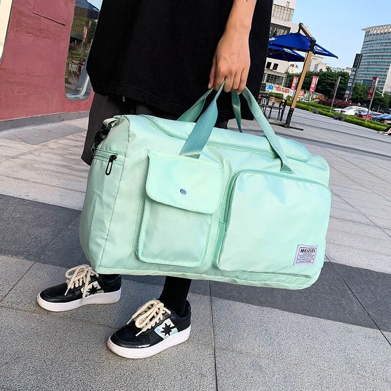 Fashion Women's Bag Solid Color Nylon Waterproof Sports Bags Large Capacity Bags With Many Pockets Leisure Outdoor Travel Bags