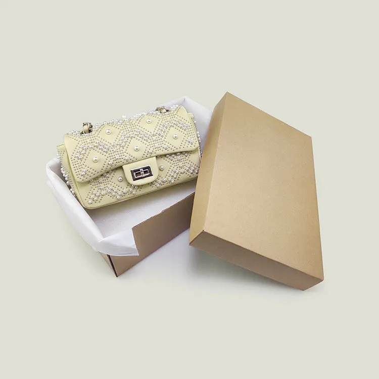French Pearl Rhombic Chain High-End Women's Bag