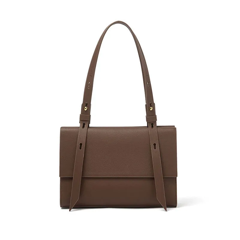 Genuine Leather Double Shoulder Tote Bag