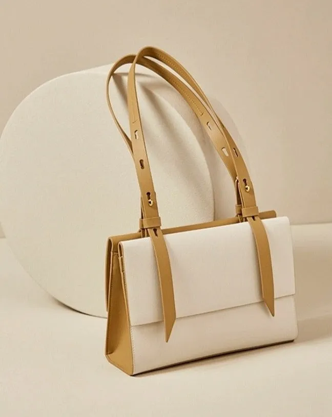 Genuine Leather Double Shoulder Tote Bag