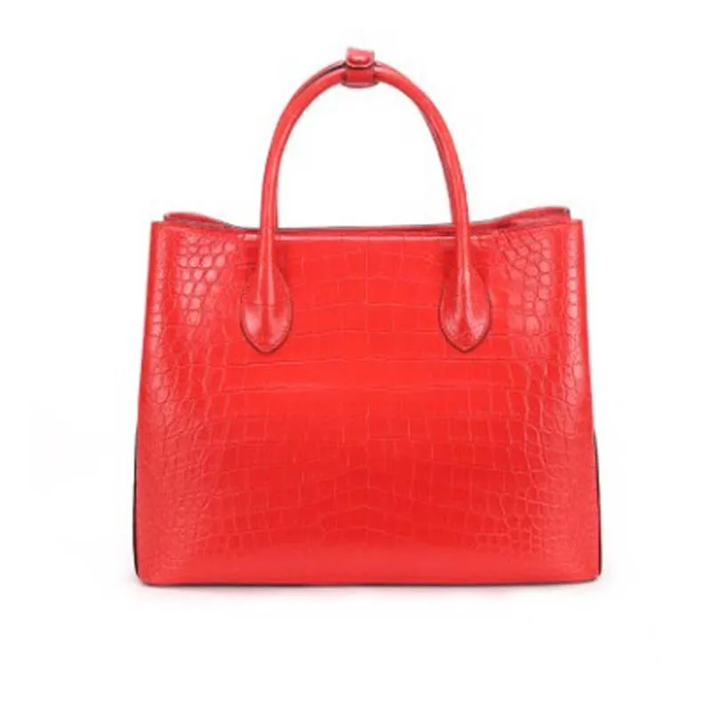 Genuine leather handbag highlights belly women handbag