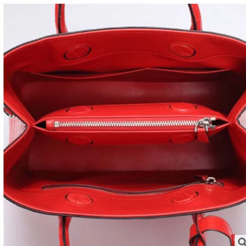 Genuine leather handbag highlights belly women handbag