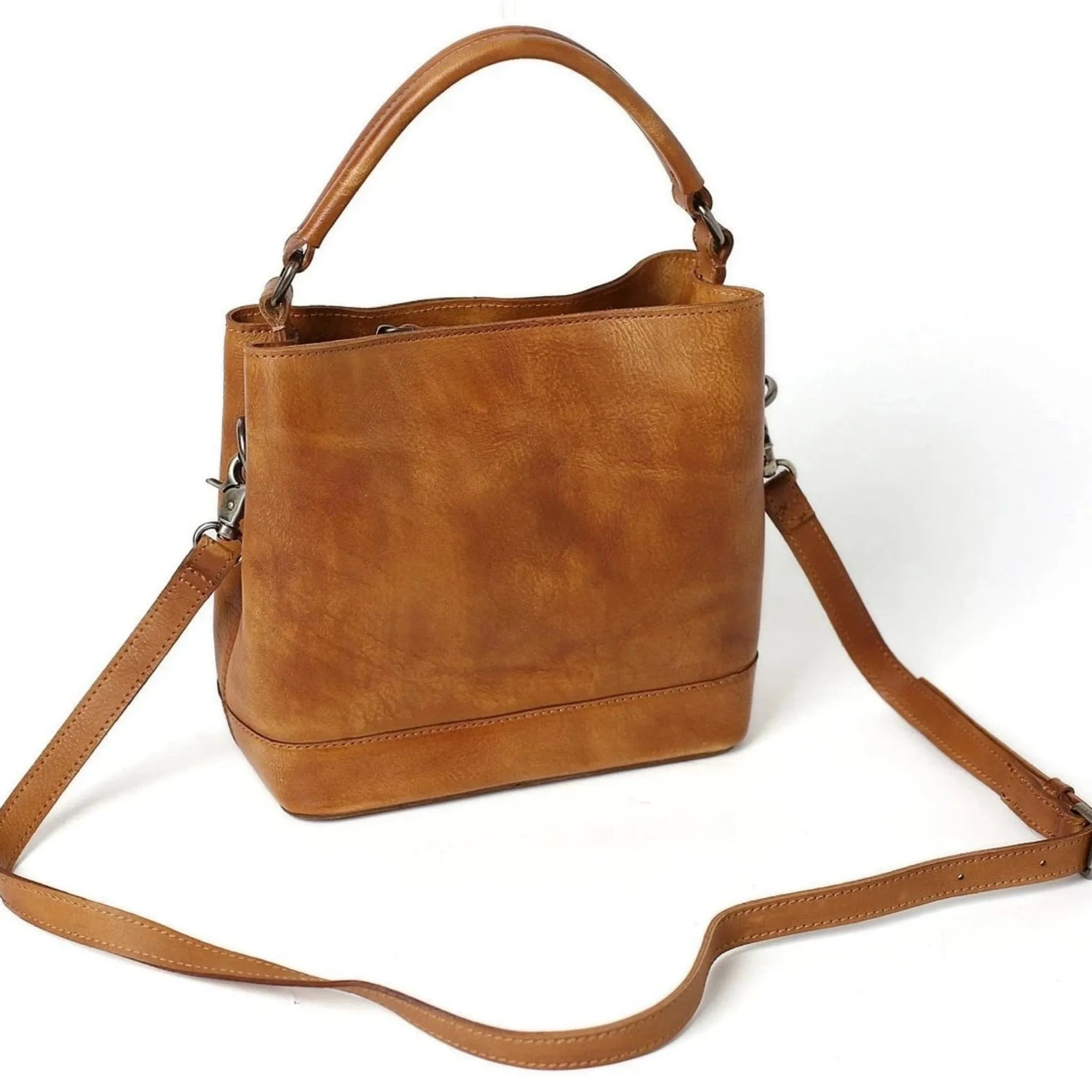 Handmade Full Grain Leather Chic Tote Handbag