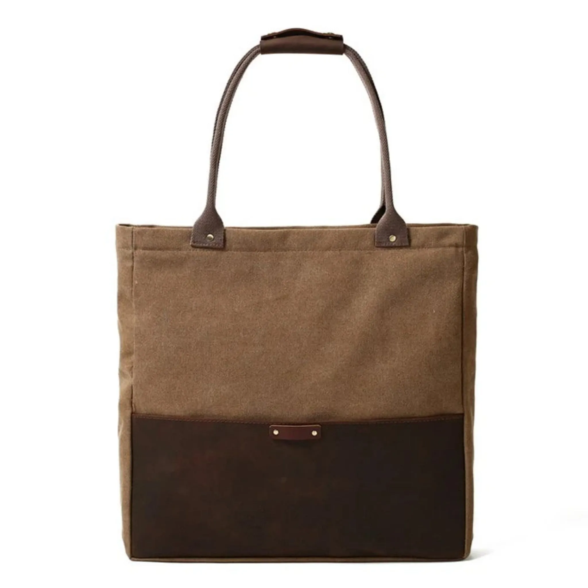 Handmade Waxed Canvas & Leather Tote Handbag