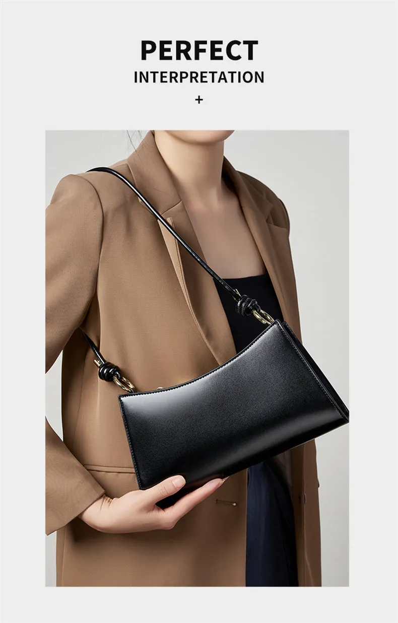 Hannah  Woman Cowhide Genuine Leather Underarm Shoulder Bag