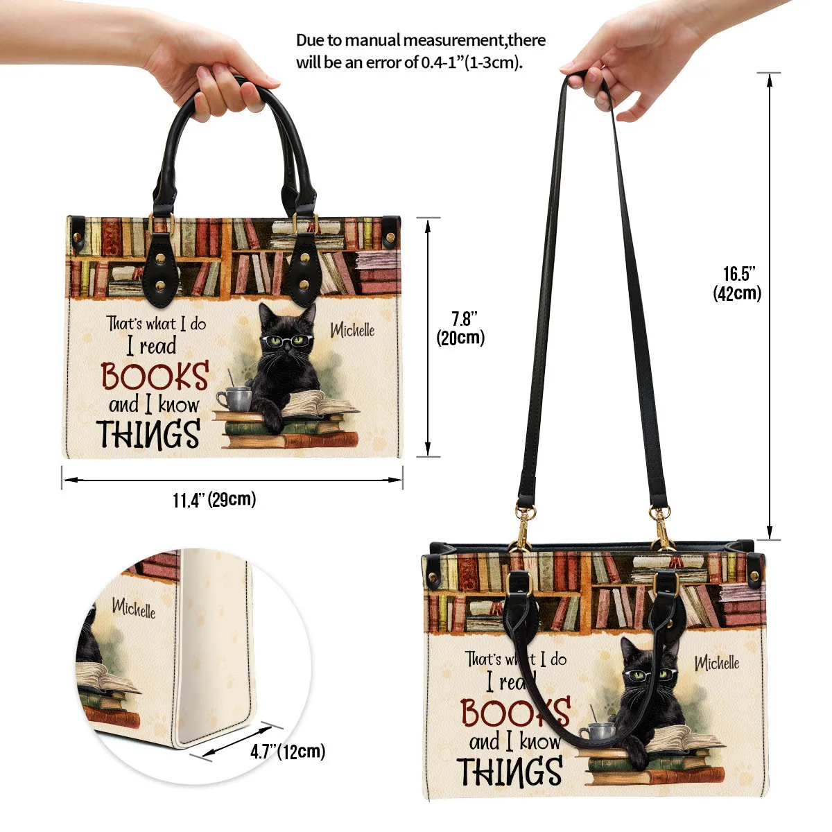 I Read Books And I Knows Things Leather Handbag Book Lovers Gift LHB78