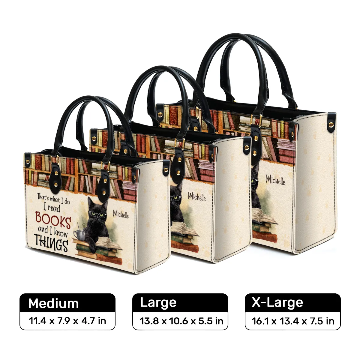 I Read Books And I Knows Things Leather Handbag Book Lovers Gift LHB78