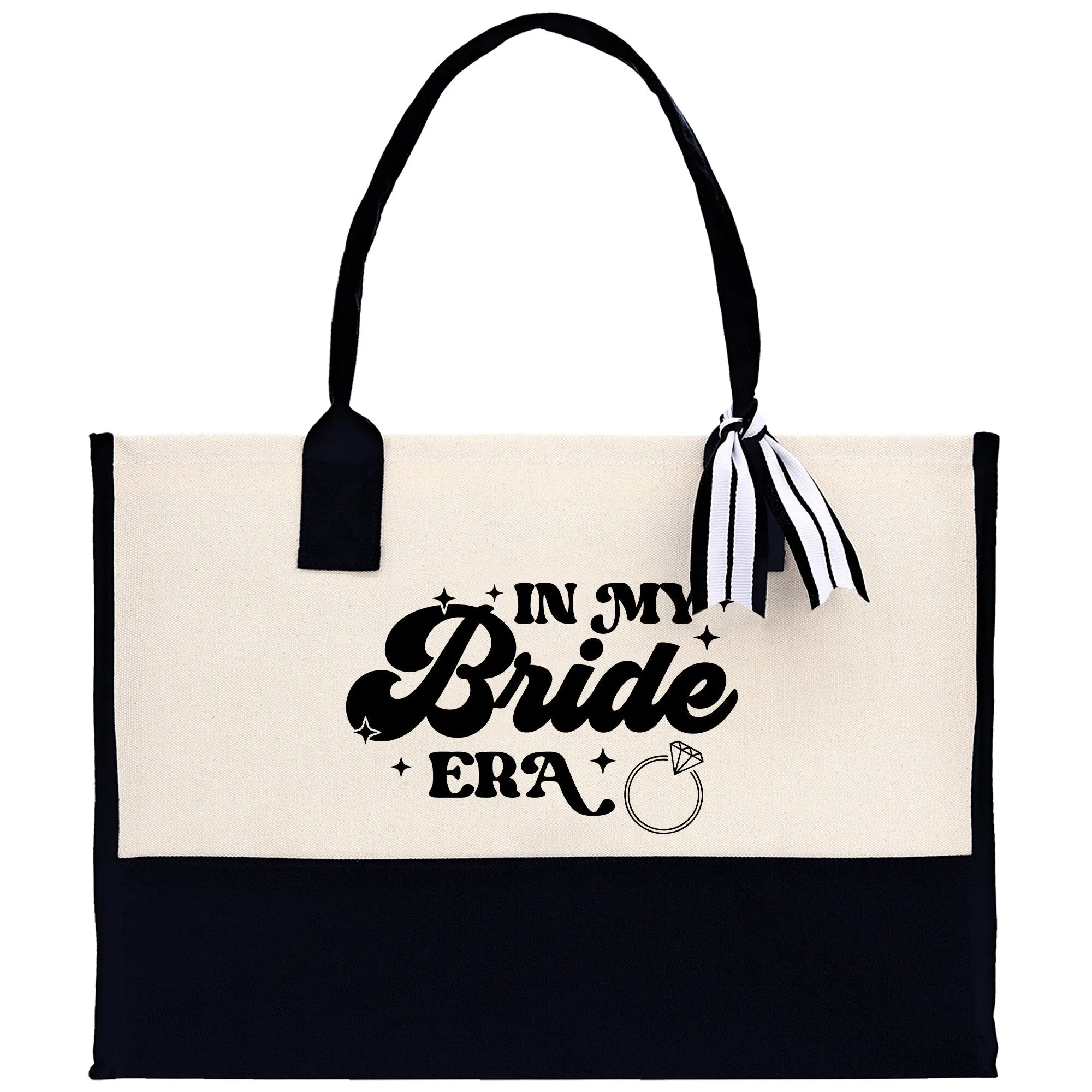 In My Bride Era Cotton Canvas Tote Bag Weekender Tote Gift for Her Outdoor Tote Vacation Bag Chic Beach Honeymoon Tote Bag