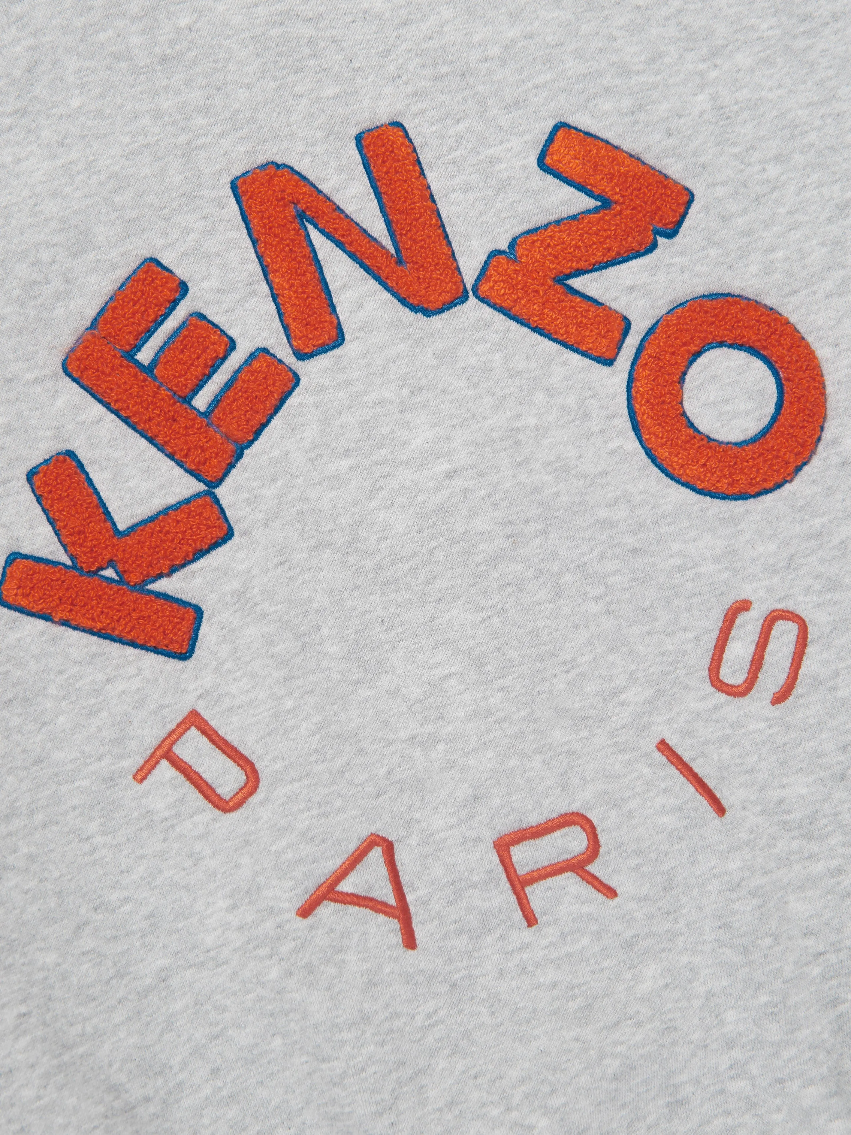 KENZO Boys Logo Zip Up Top in Grey