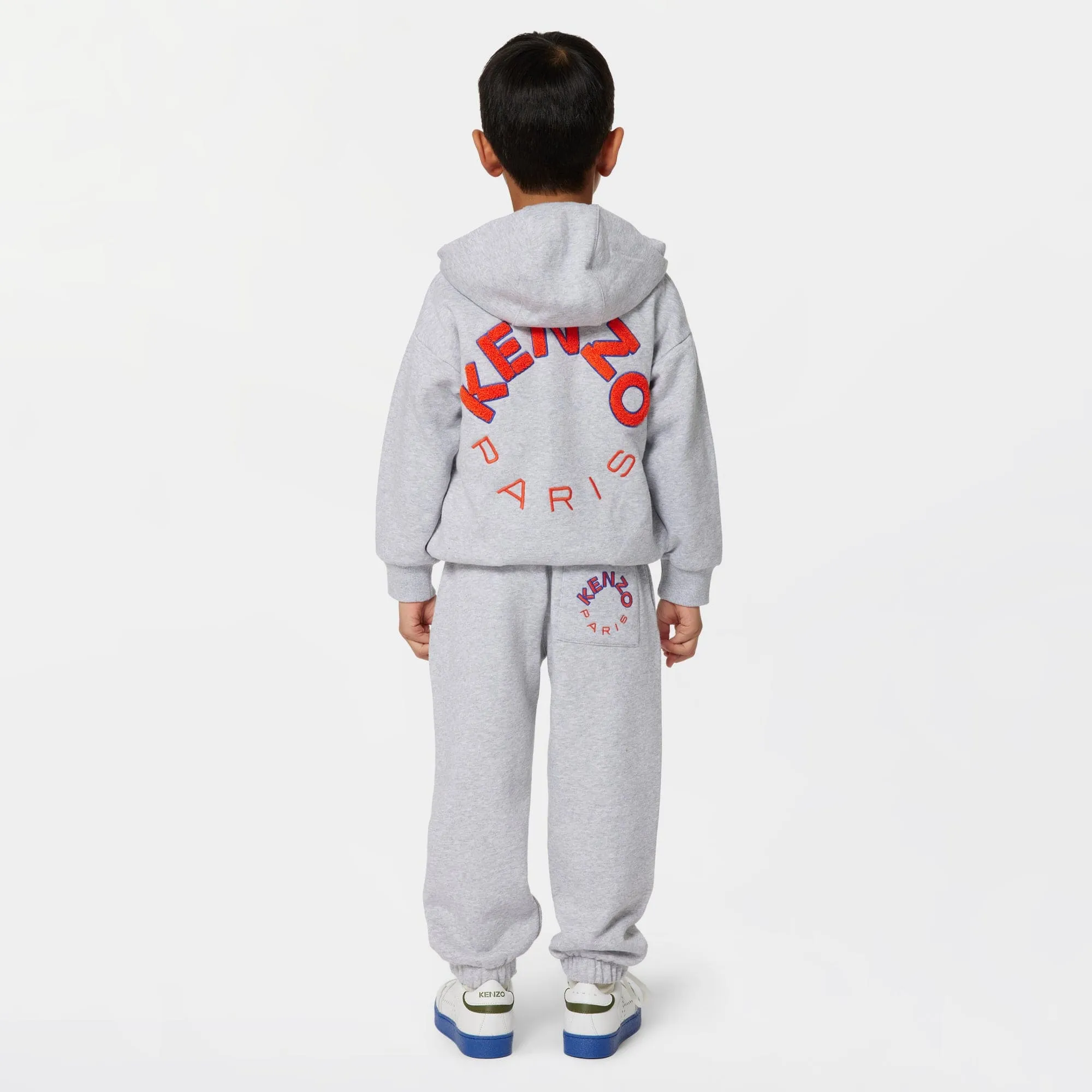 KENZO Boys Logo Zip Up Top in Grey