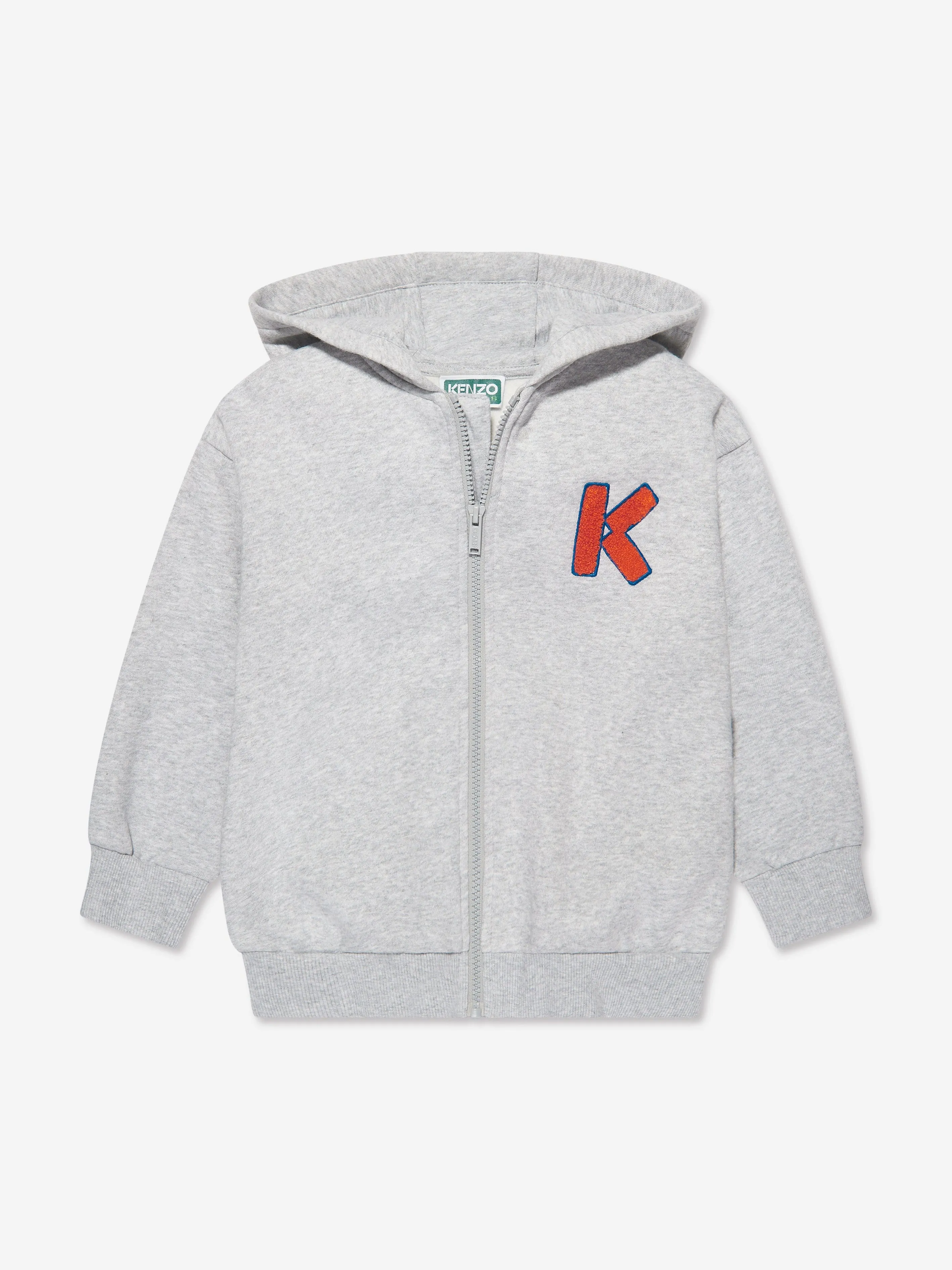 KENZO Boys Logo Zip Up Top in Grey