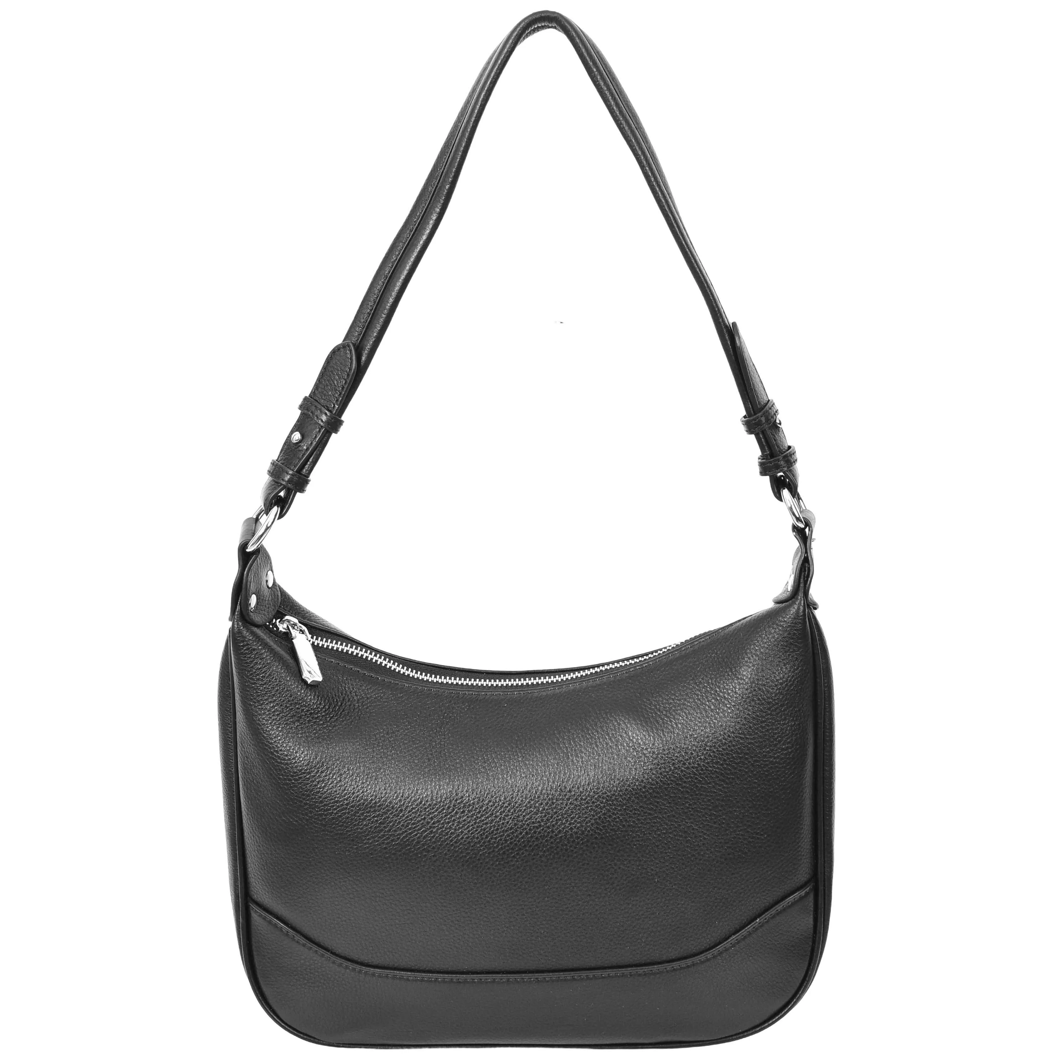 Kitchener Women's Leather  Organiser Hobo Style Shoulder Bag Black