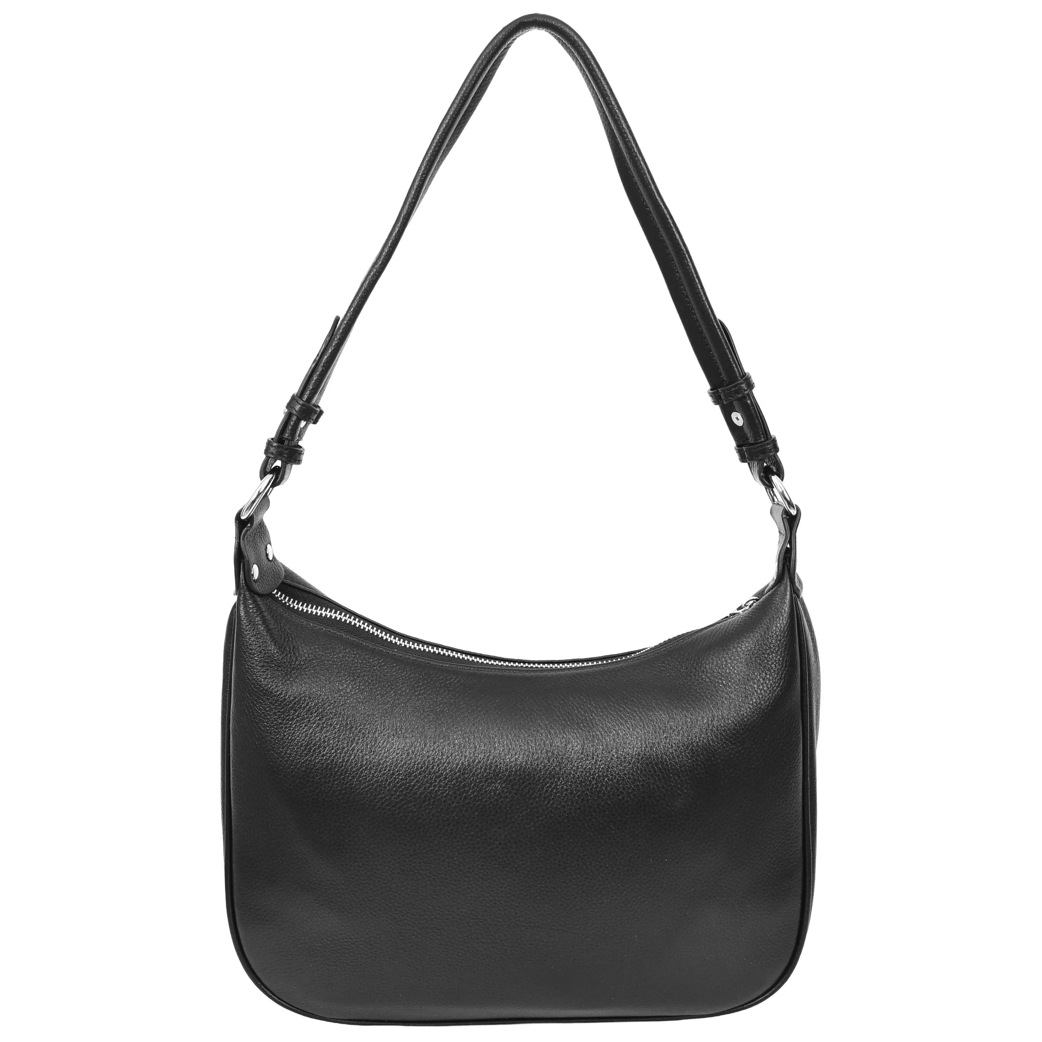 Kitchener Women's Leather  Organiser Hobo Style Shoulder Bag Black