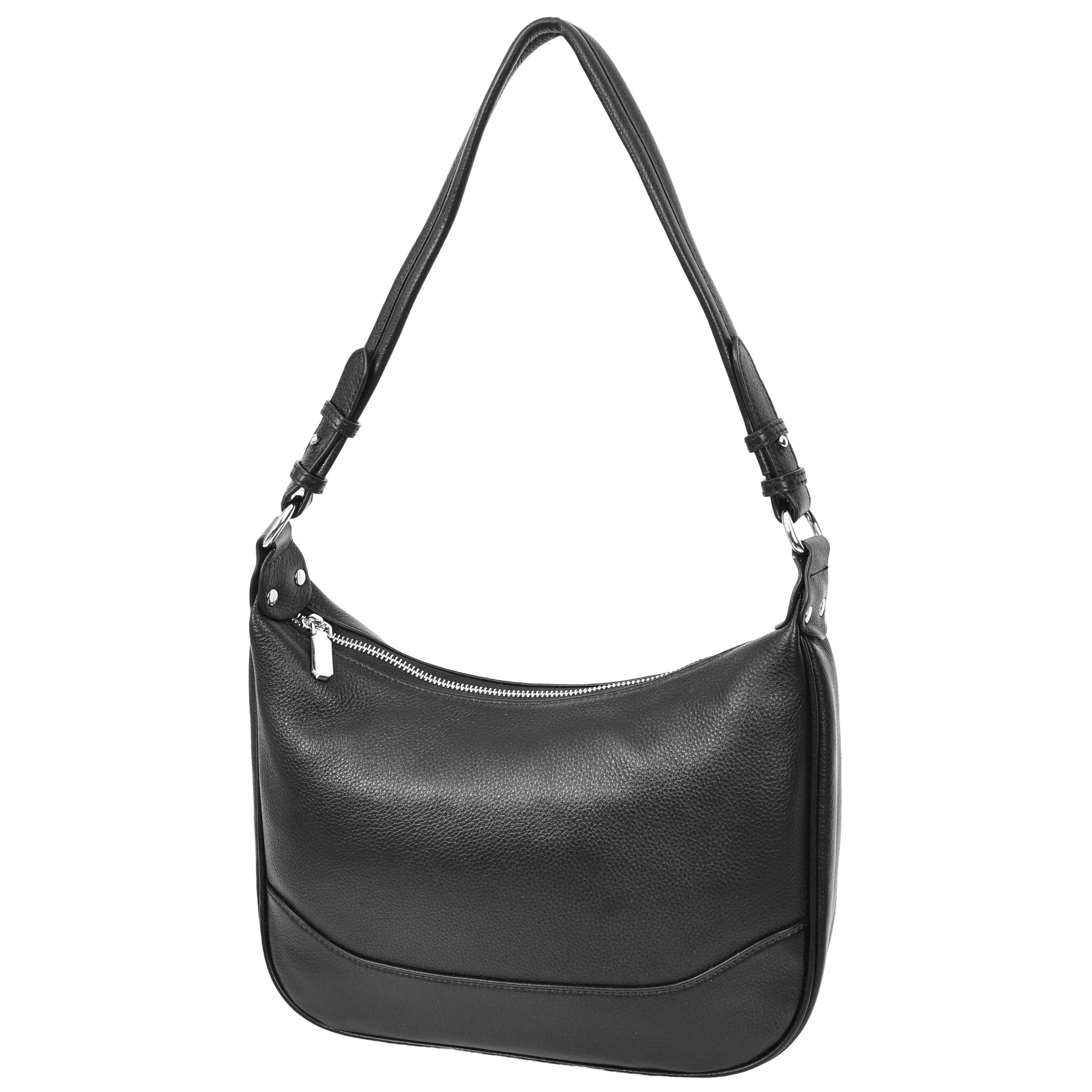 Kitchener Women's Leather  Organiser Hobo Style Shoulder Bag Black