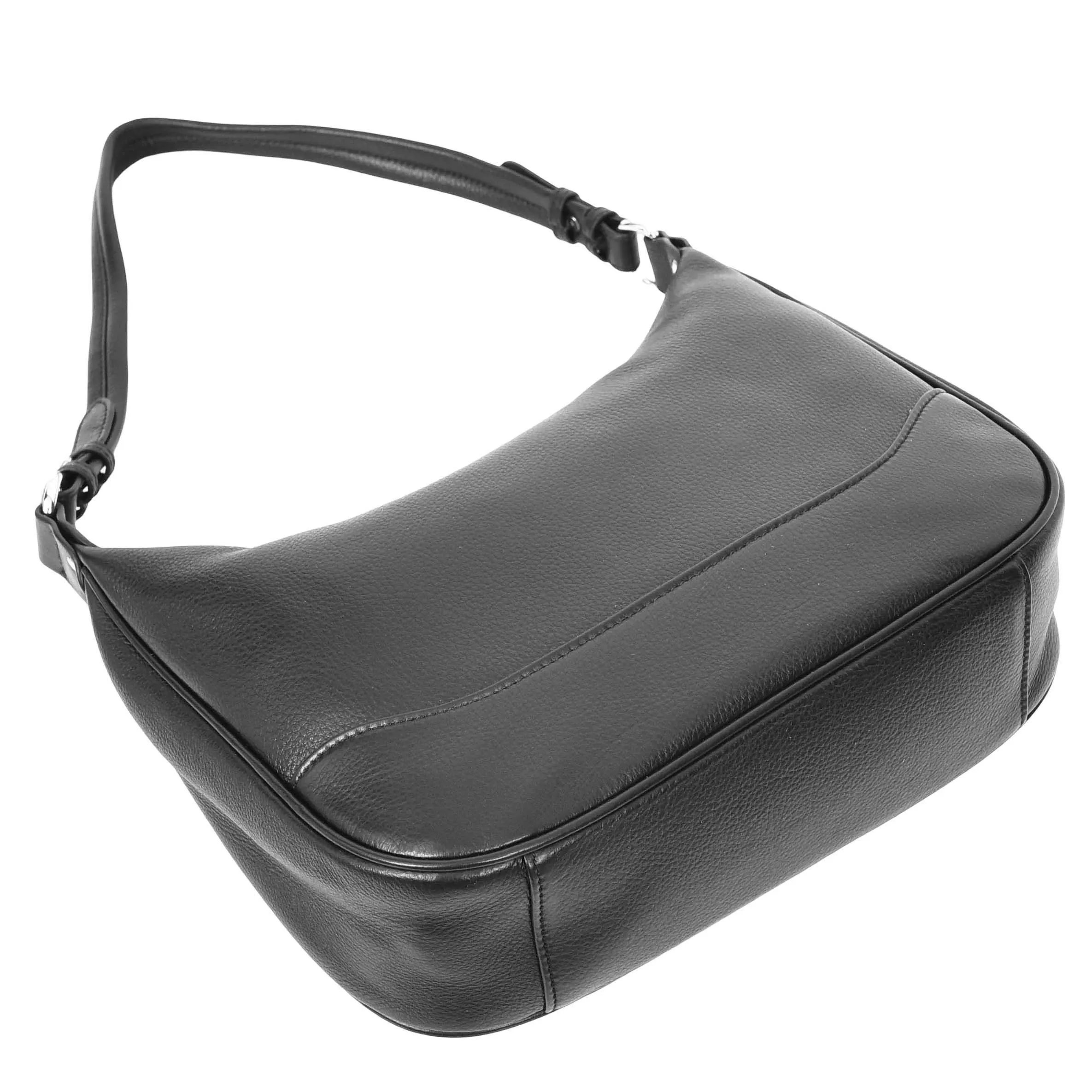 Kitchener Women's Leather  Organiser Hobo Style Shoulder Bag Black