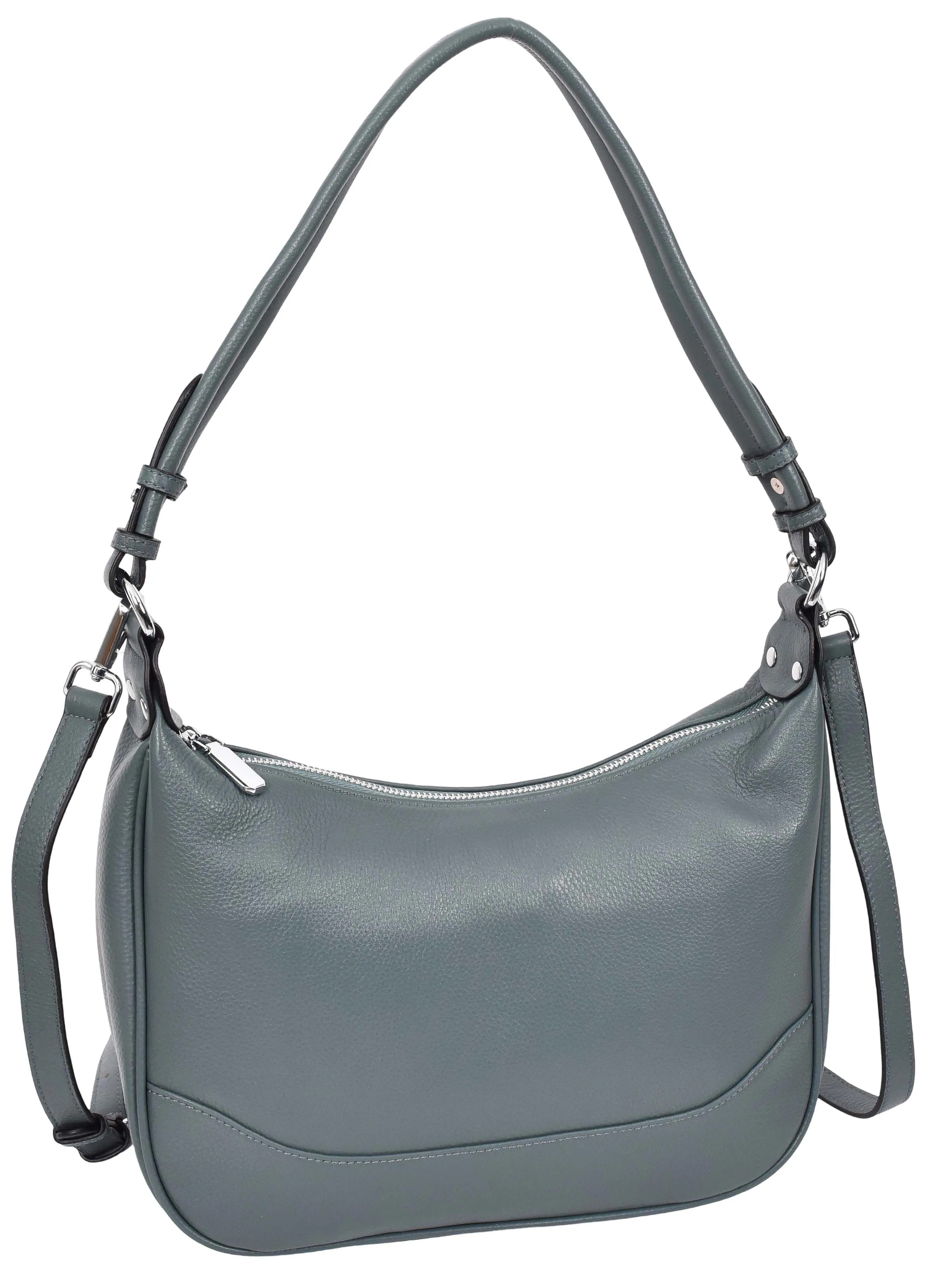 Kitchener Women's Leather  Organiser Hobo Style Shoulder Bag Teal