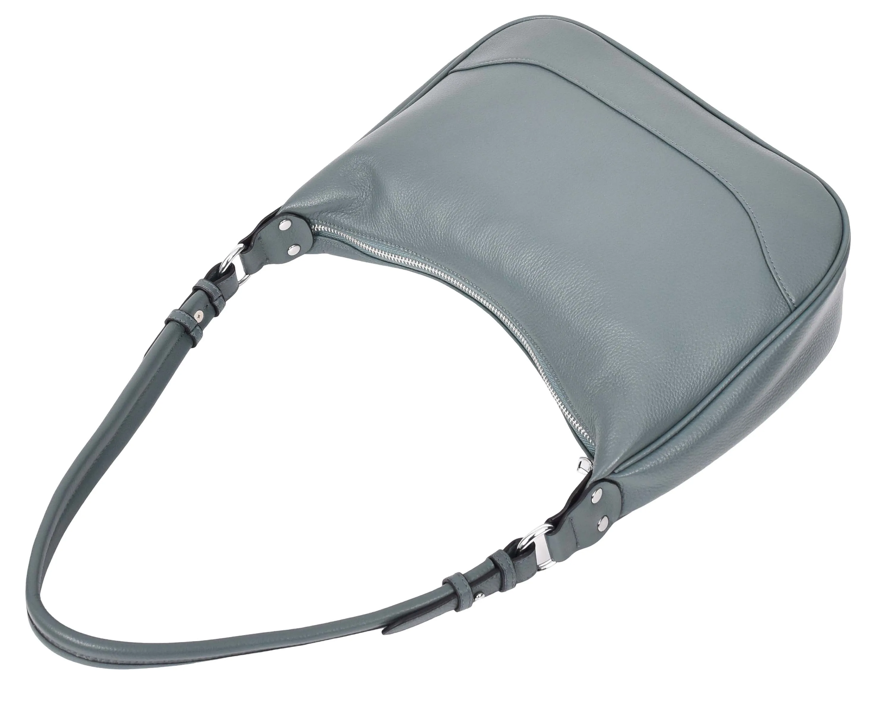Kitchener Women's Leather  Organiser Hobo Style Shoulder Bag Teal