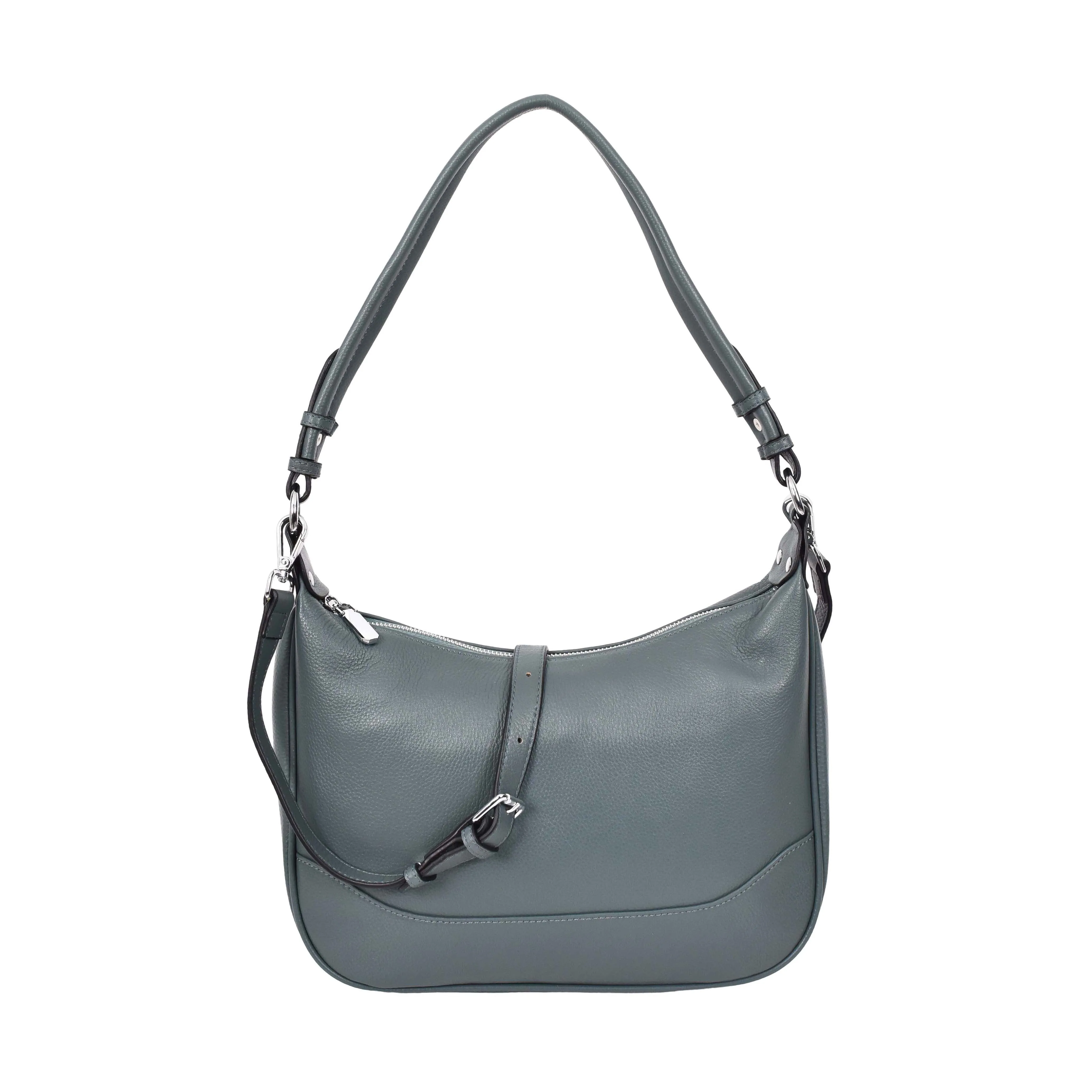 Kitchener Women's Leather  Organiser Hobo Style Shoulder Bag Teal