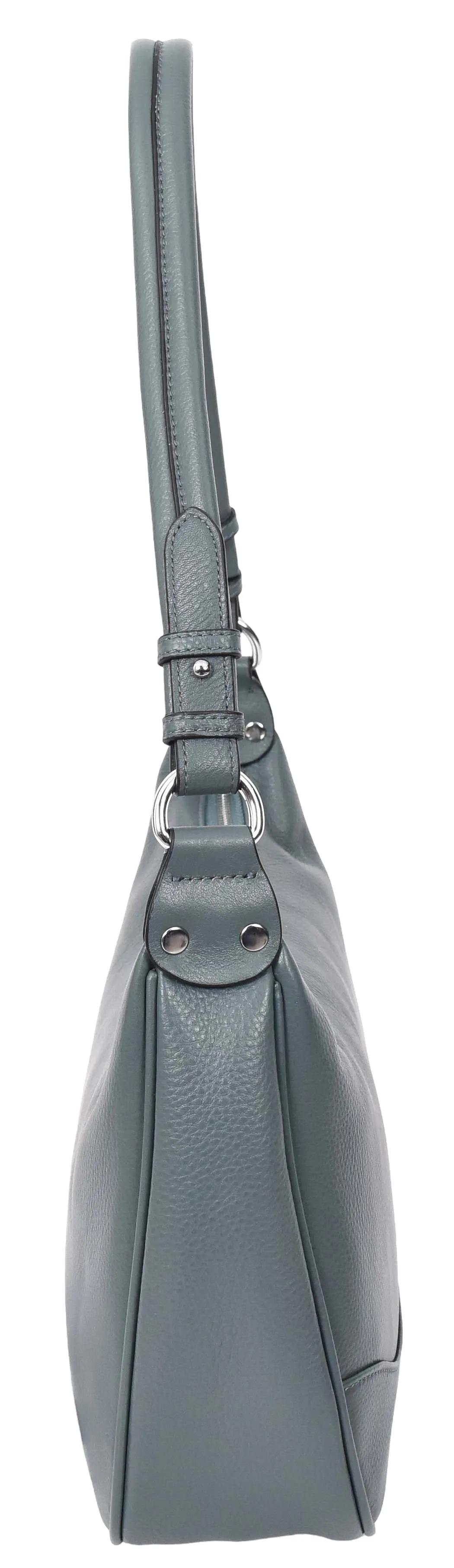 Kitchener Women's Leather  Organiser Hobo Style Shoulder Bag Teal