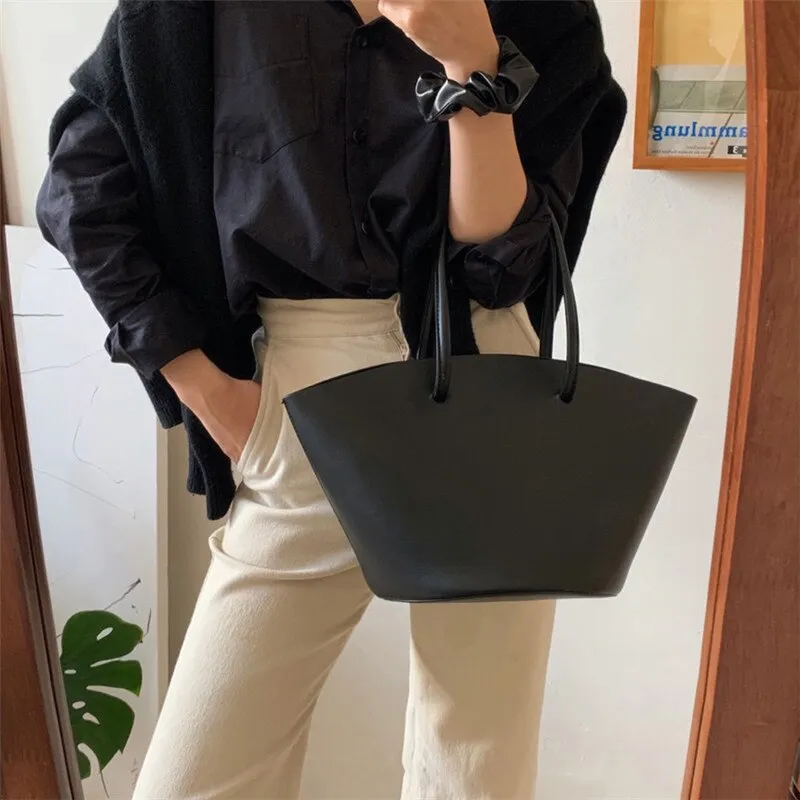 Korean style PU Leather women Bucket Shoulder Bags 2021 Brand Luxury Handbags ladies Hand Bag female totes composite bags brown