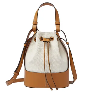Korean style Stitching canvas Small Bucket Bags for Women 2021 new Brand Shoulder bag Handbags Casual Tassel Crossbody Bag
