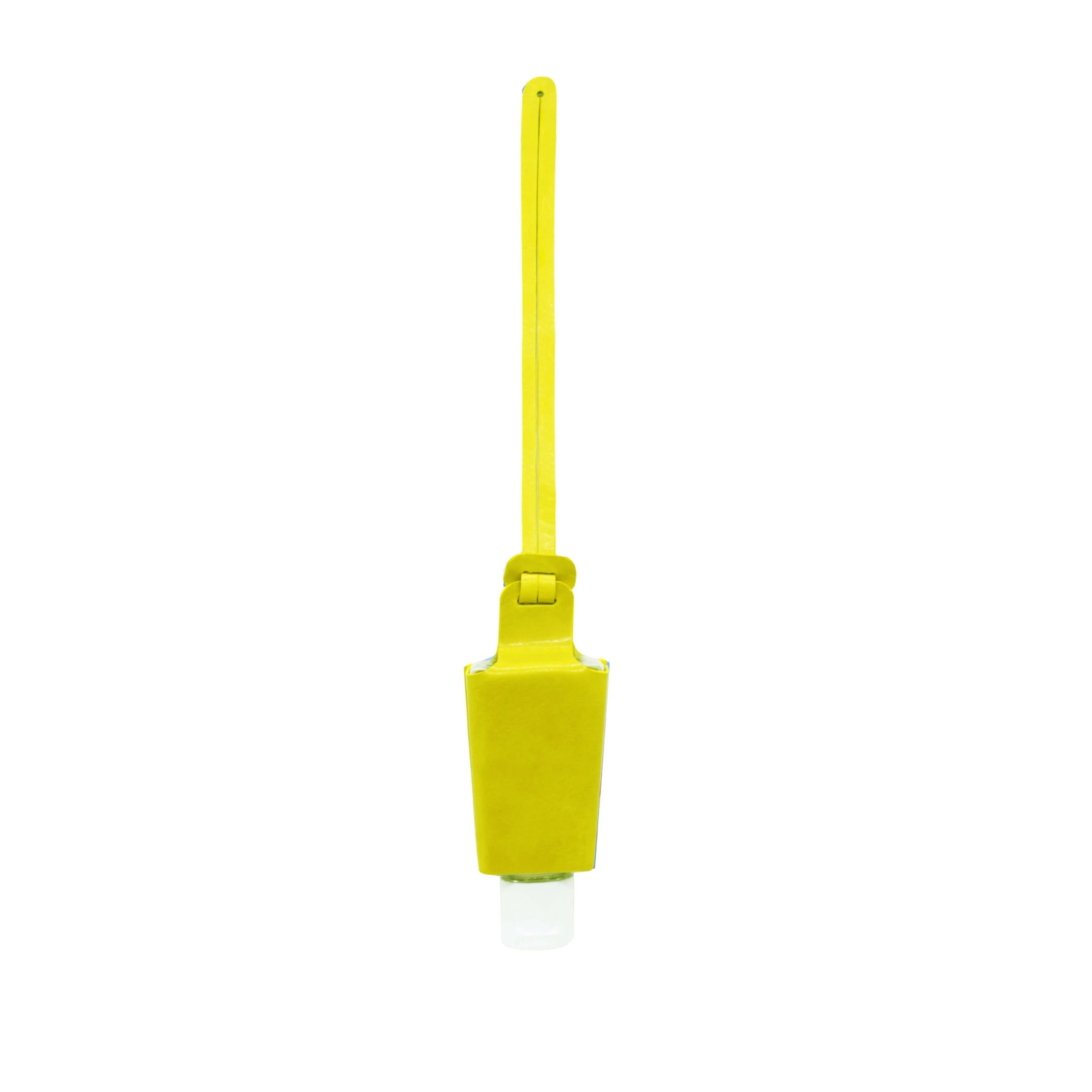 LC-312-LY HAND SANITIZER BOTTLE LIME YELLOW LEATHER CHARM