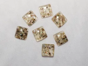 Light Brown Designer Square Plastic Stones- 16x16 mm