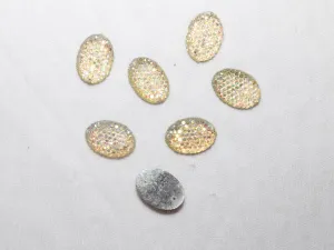 Light Golden Multicolour Designer Oval Plastic Stones - 18x13 mm