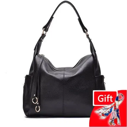 Luxury Designer Women Large Genuine Leather Handbag w Crossbody Strap