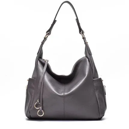 Luxury Designer Women Large Genuine Leather Handbag w Crossbody Strap